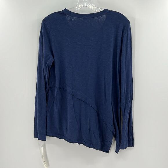 Wilt Women's Crew Long Sleeve Easy Crossover Raw Hem Top - Midnight - S - NWT - Picture 7 of 7